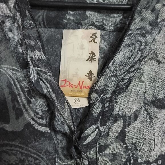 Da-Nang silk button-down sheer long sleeve, xs - Picture 4 of 8